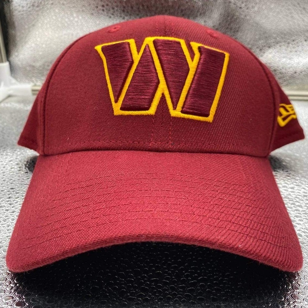 New Era Washington Commanders Hat Mens Small Medium Burgundy Stretch Fit Cap